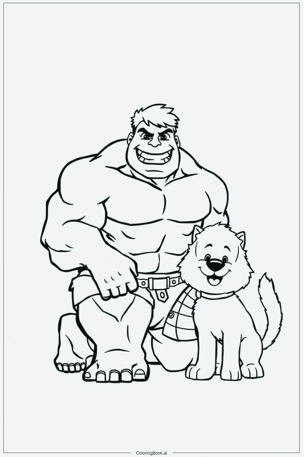 Hulk tranh tô màu người khổng lồ xanh phong cách hoạt hình