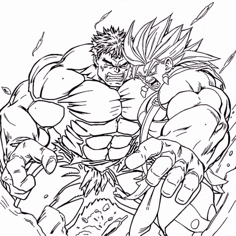 Hulk tranh tô màu người khổng lồ xanh quần tím rách