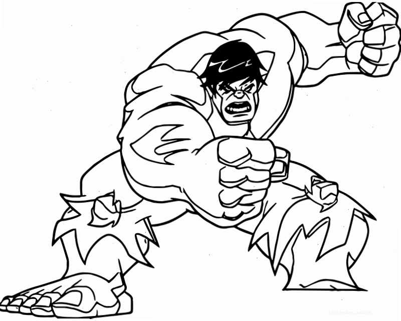 Hulk tranh tô màu người khổng lồ xanh và Bruce Banner