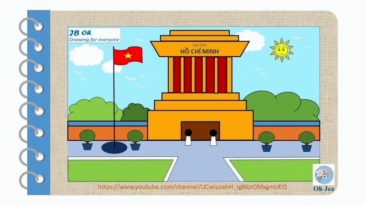 hướng dẫn tô màu lăng bác chi tiết