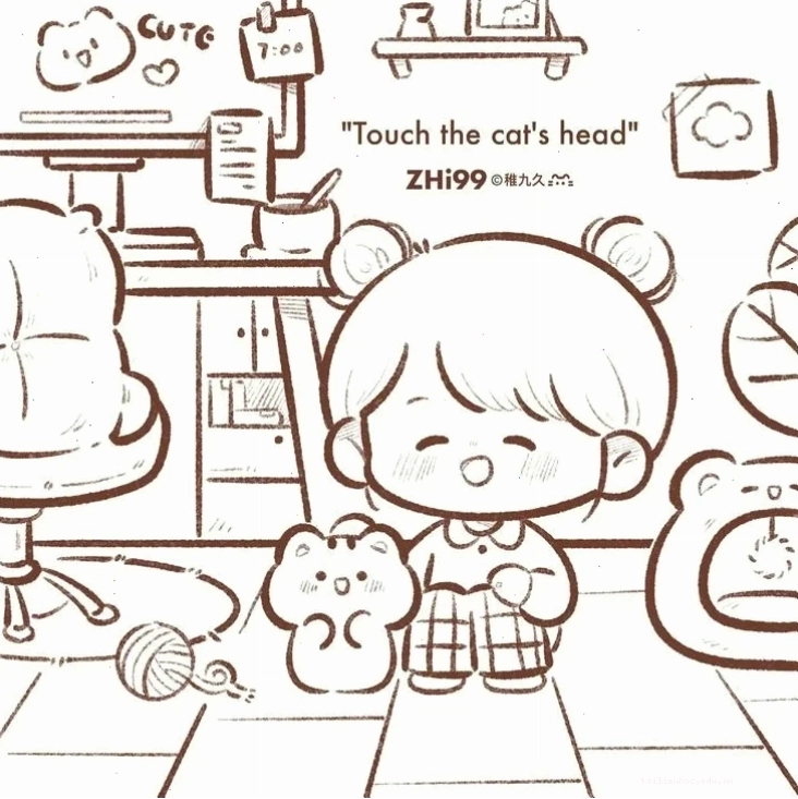 in hình chibi cute tô màu đáng yêu cho bé
