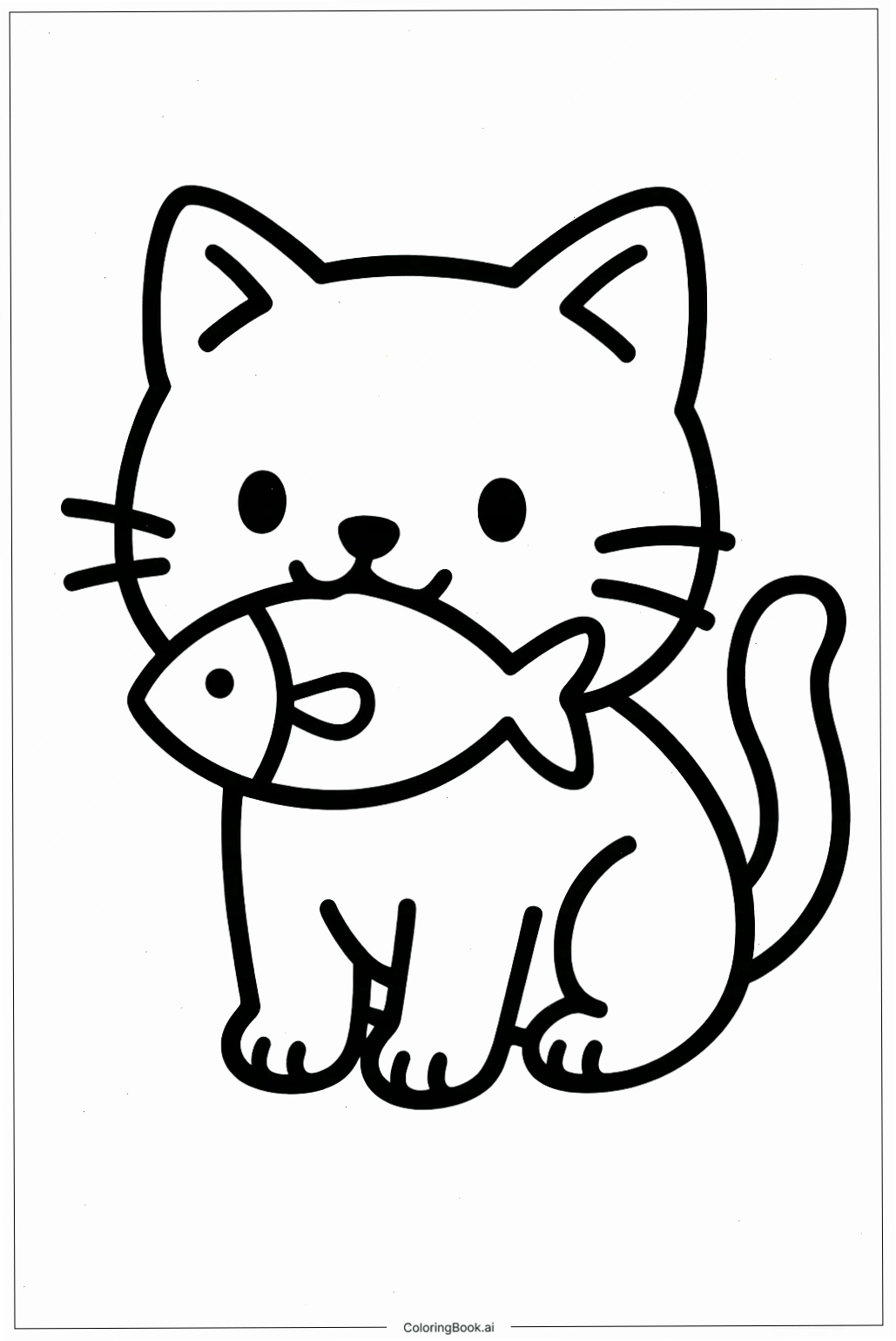 Mèo đang leo cây in hình con mèo tô màu cho bé