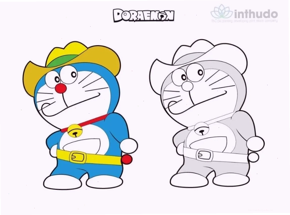 in hình doremon tô màu làm thổ dân