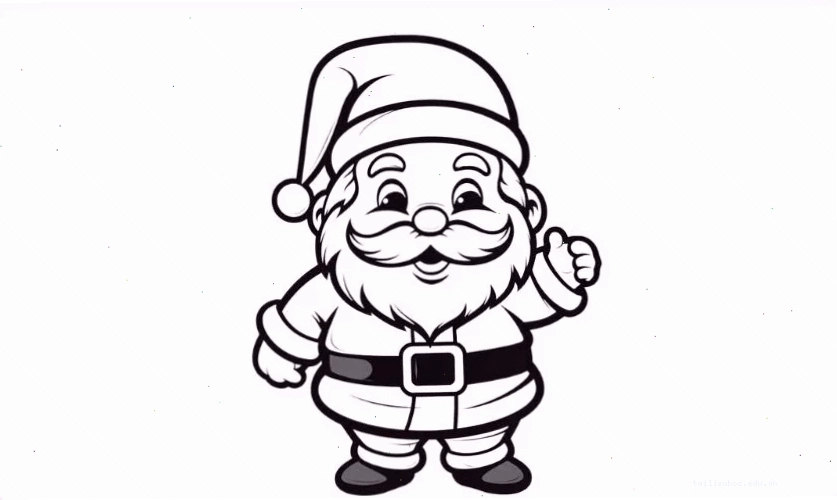 in hình ông già noel cho bé tô màu bên lò sưởi