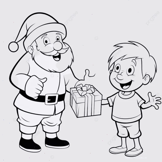 in hình ông già noel cho bé tô màu cùng chuông