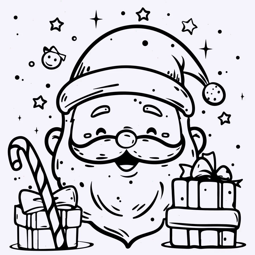in hình ông già noel cho bé tô màu cưỡi tuần lộc
