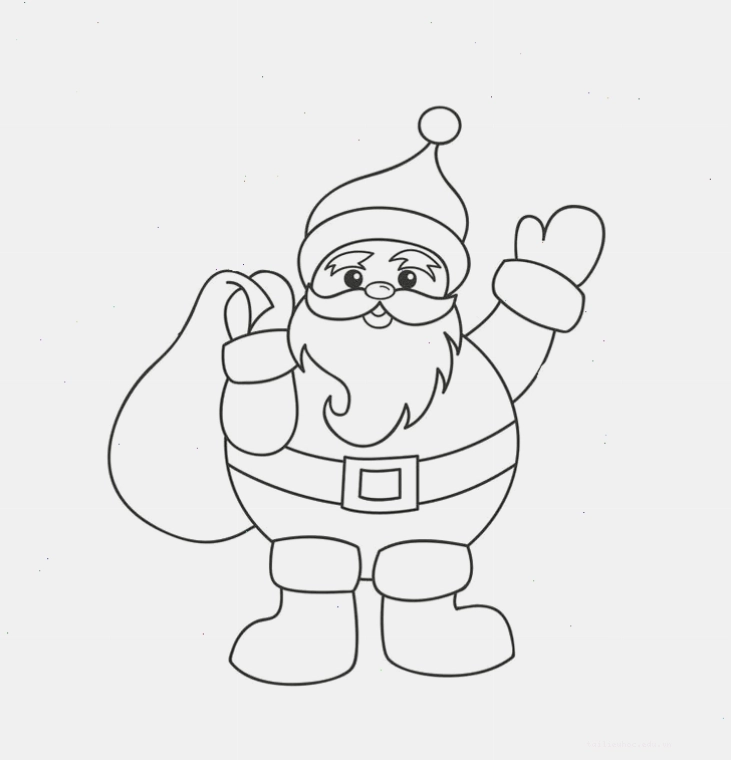 in hình ông già noel cho bé tô màu đang vẫy tay