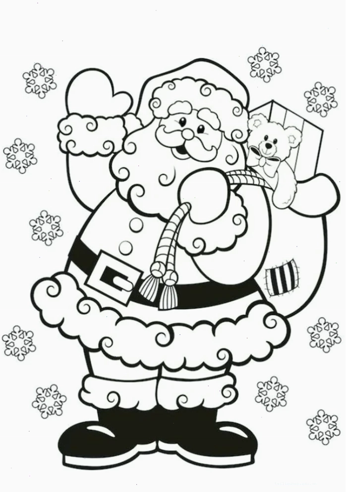 in hình ông già noel cho bé tô màu phong cách hoạt hình