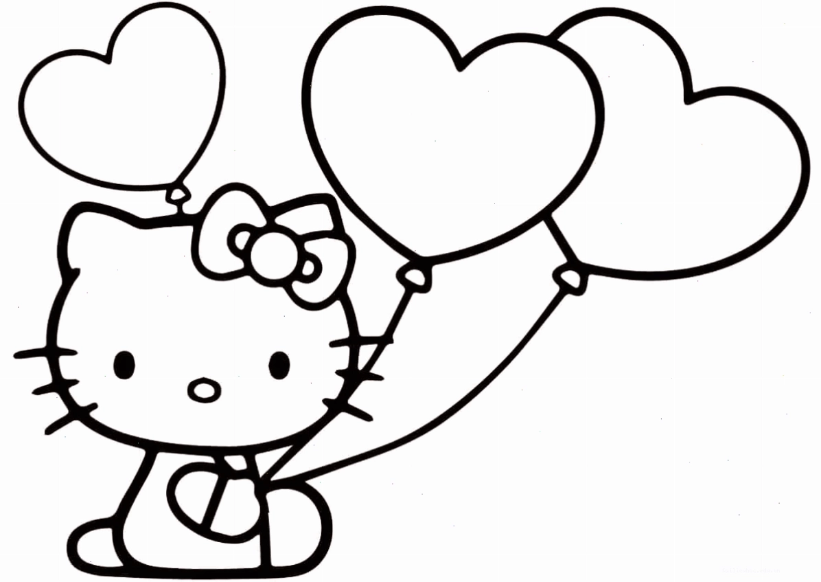 in hình tô màu hello kitty piano