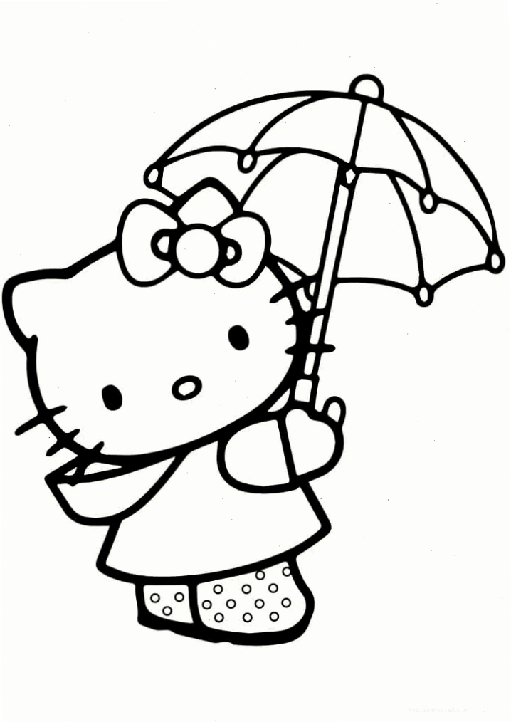 in hình tô màu hello kitty vui chơi