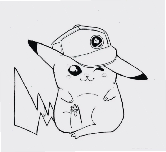 in hình tô màu pikachu chạy nhanh