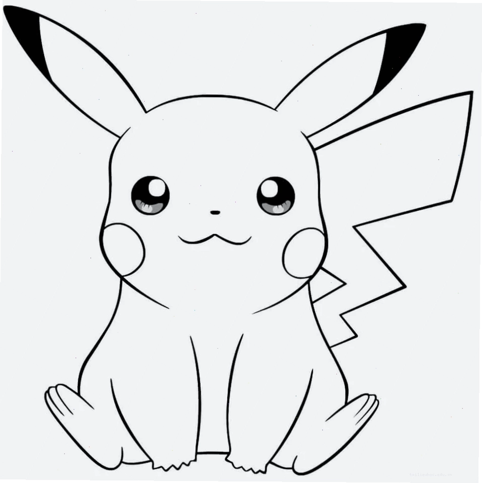 in hình tô màu pikachu chạy nhảy