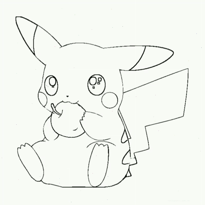 in hình tô màu pikachu đeo kính