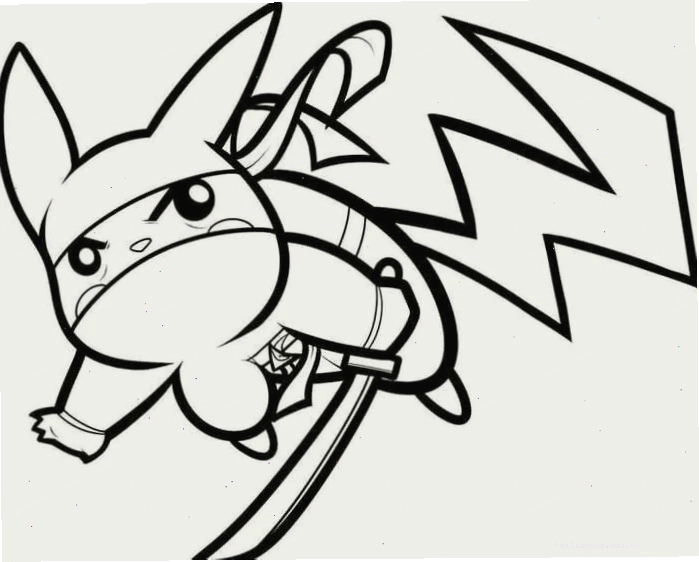 in hình tô màu pikachu đứng thẳng