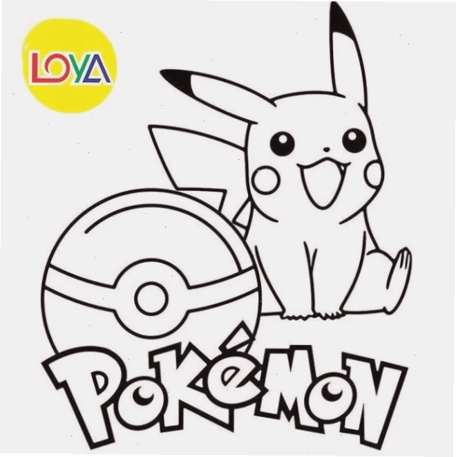 in hình tô màu pikachu nhảy lên