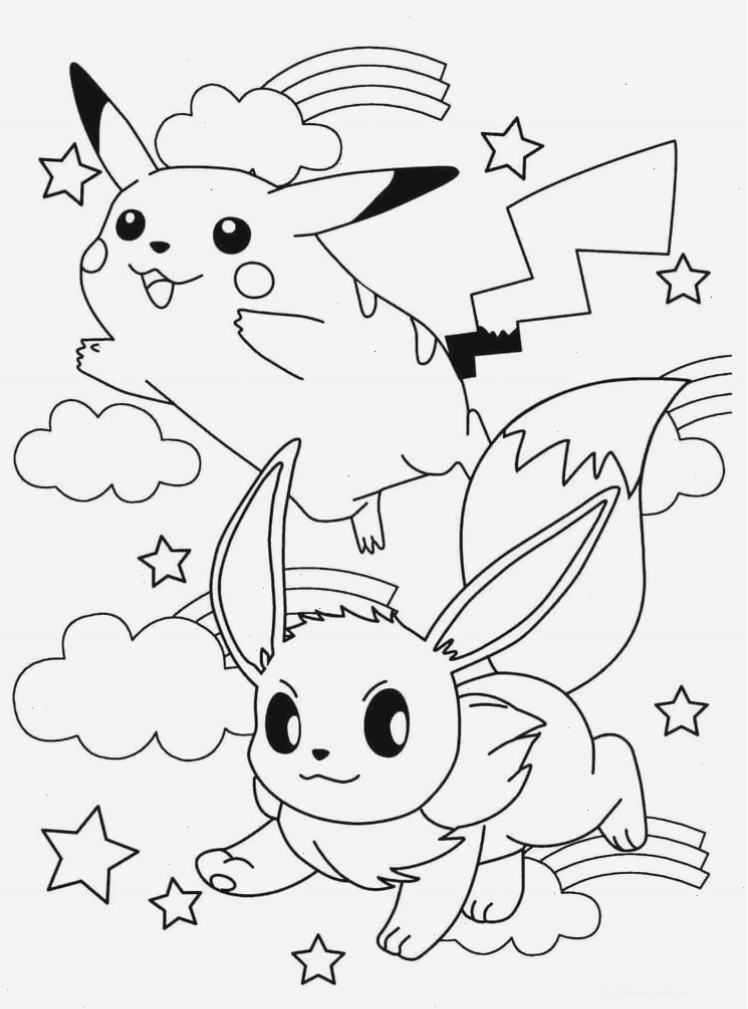 in hình tô màu pikachu nhảy múa vui