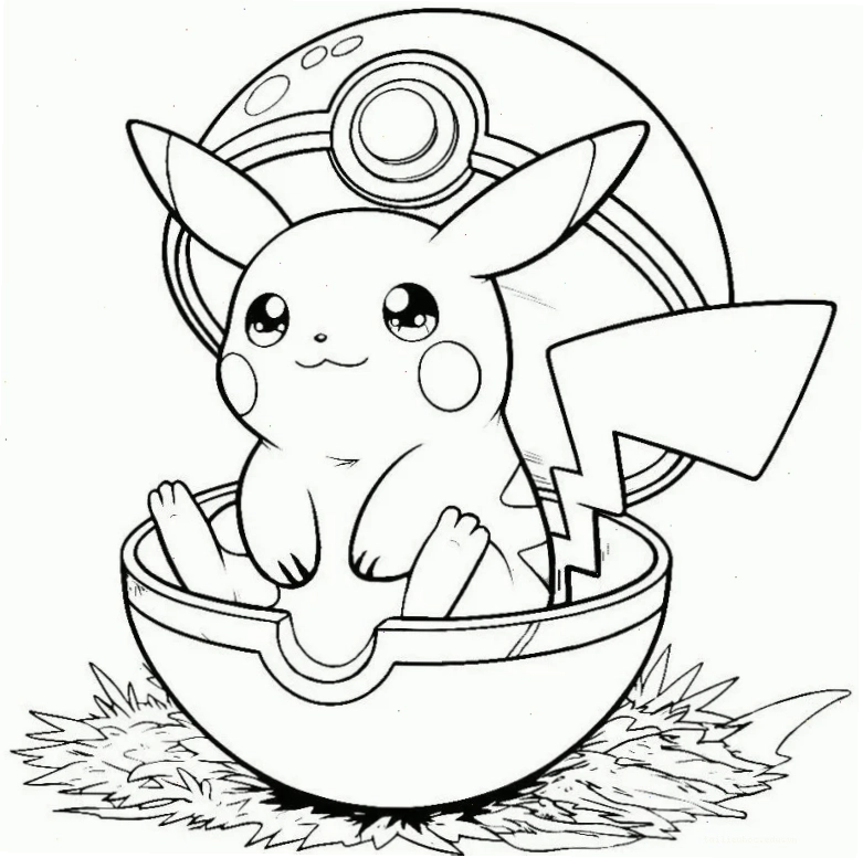 in hình tô màu pokemon Bulbasaur xinh xắn