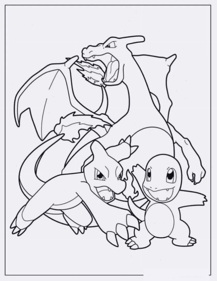 in hình tô màu pokemon hệ rồng