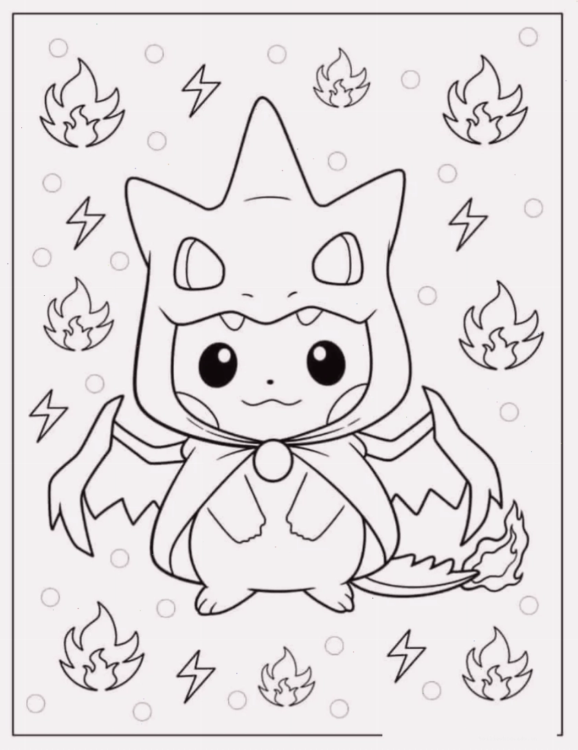in hình tô màu pokemon Togepi ngộ nghĩnh