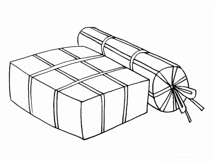 tranh bánh tét in hình tô màu tết hình bánh tét