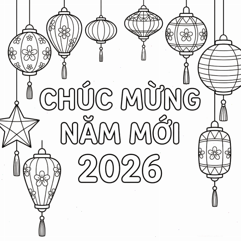 tranh mâm ngũ quả in hình tô màu tết hình mâm ngũ quả