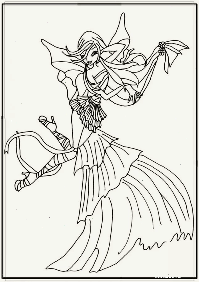 in hình tô màu winx chi tiết cho bé in hình tô màu winx chi tiết cho bé