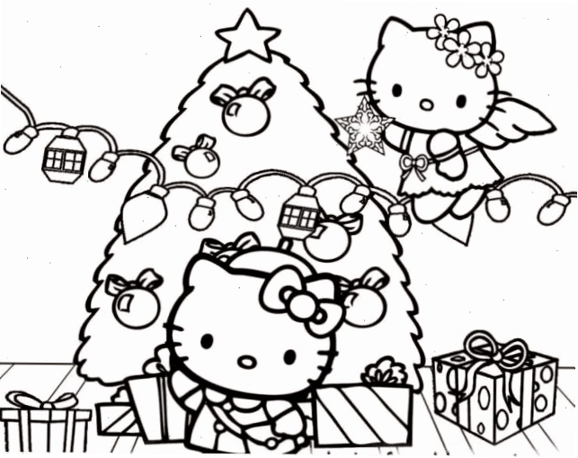 in tranh tô màu hello kitty cô mèo đáng yêu