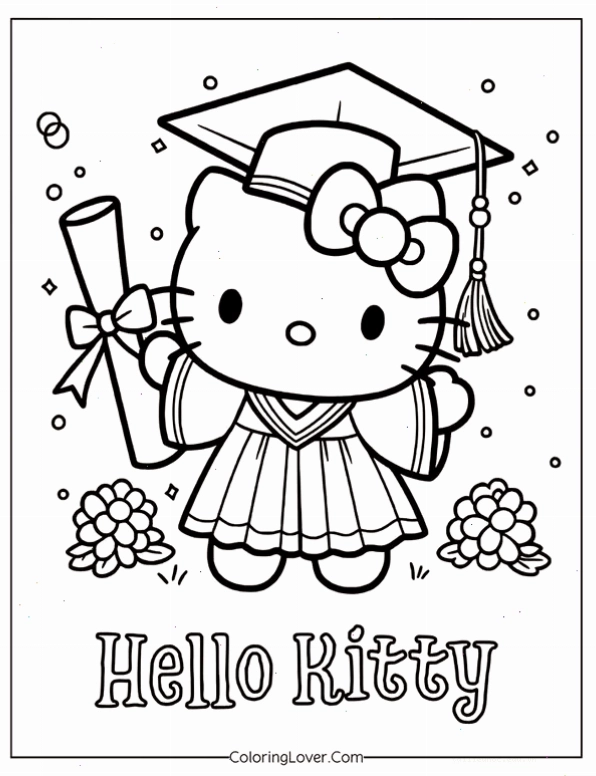 in tranh tô màu hello kitty cùng Cinnamoroll