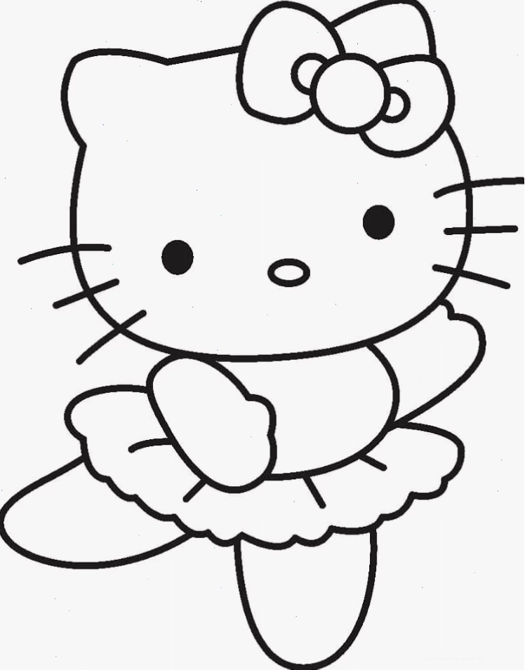 in tranh tô màu hello kitty cười tươi