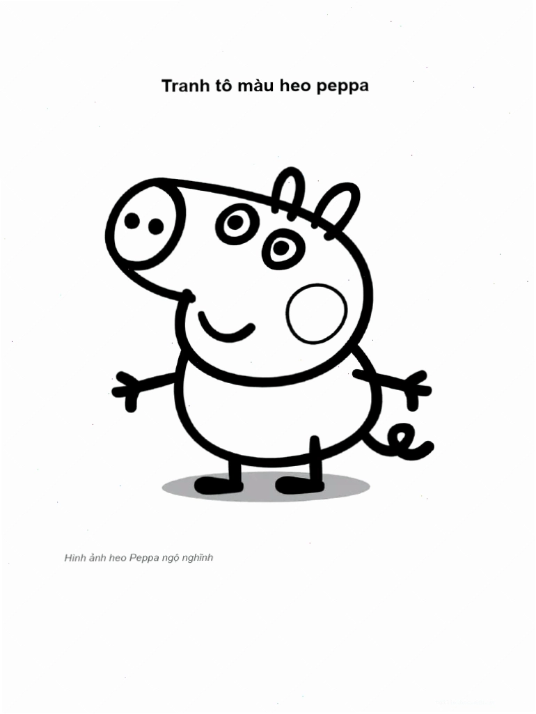 in tranh tô màu heo peppa cho bé gái