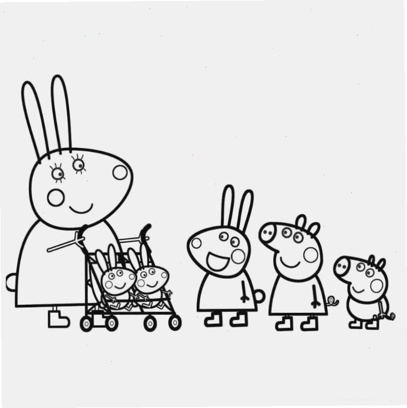 in tranh tô màu heo peppa đi dạo