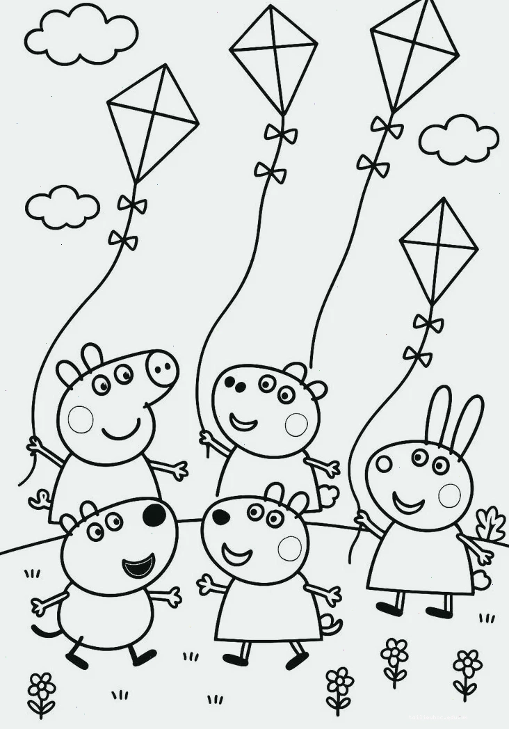 in tranh tô màu heo peppa thổi nến