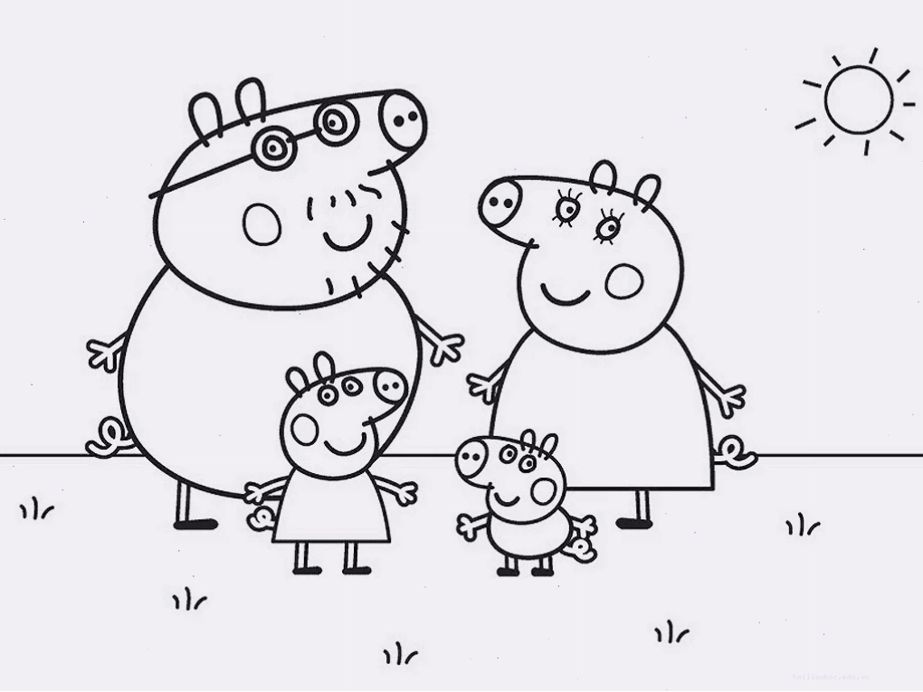 in tranh tô màu heo peppa trang trí Noel