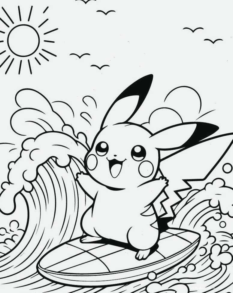 in tranh tô màu pokemon bay