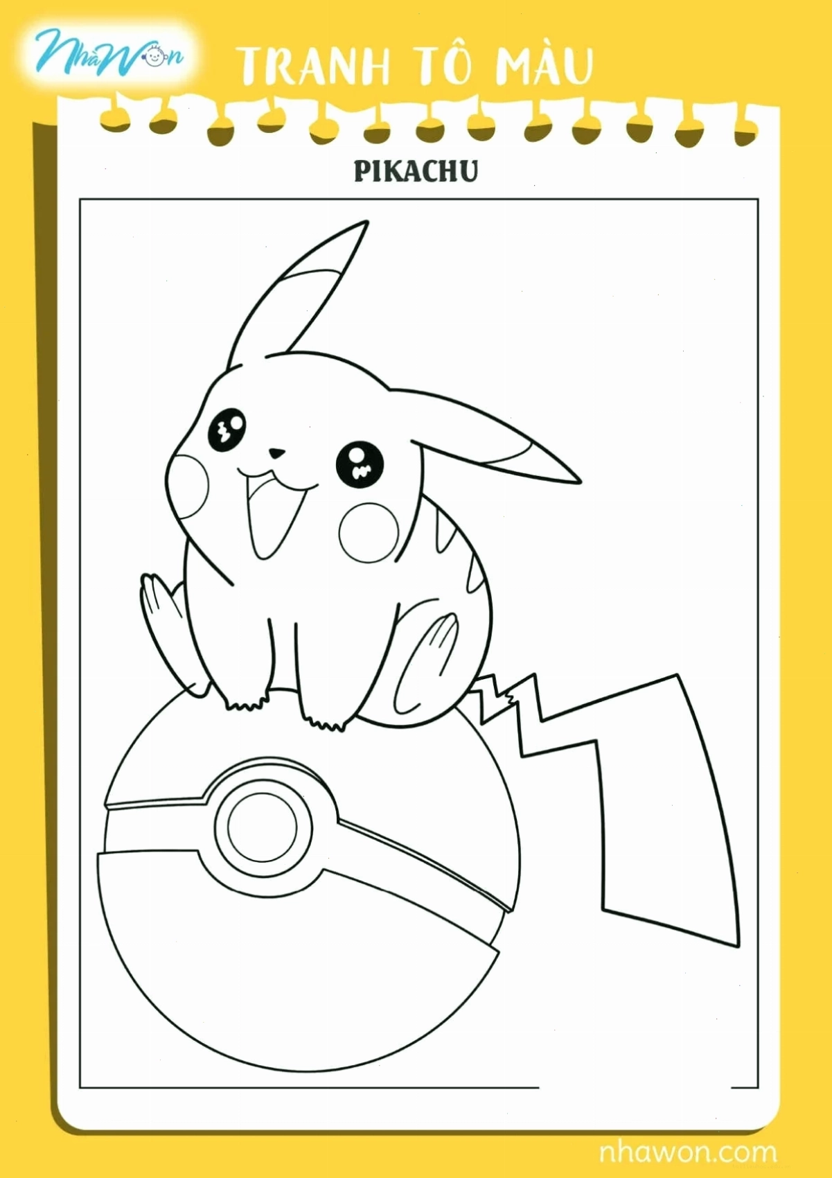 in tranh tô màu pokemon đáng yêu