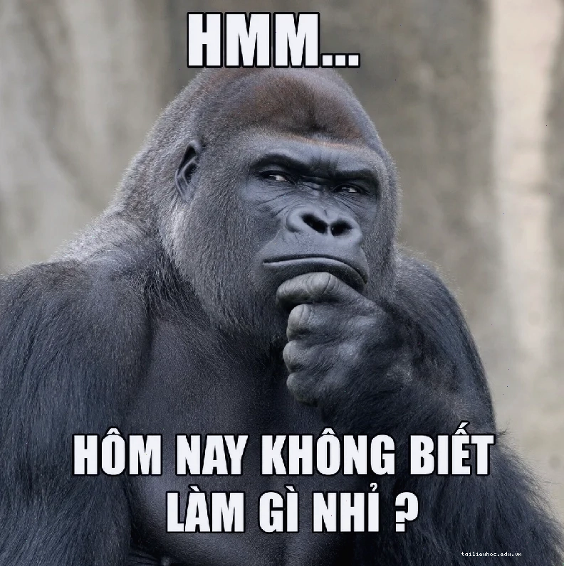 Khỉ đột suy tư khỉ đột meme đang suy nghĩ