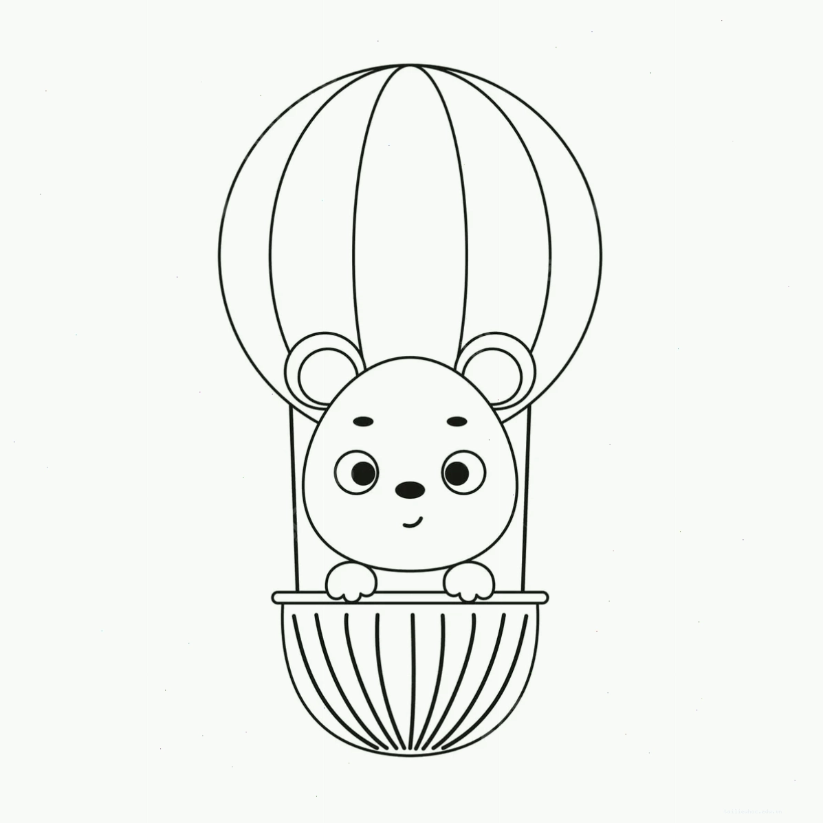 khinh khí cầu tô màu đơn giản