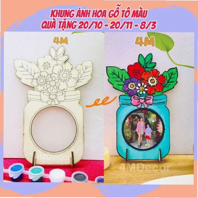 Khung hoa màu nước Khung hoa màu nước nghệ thuật