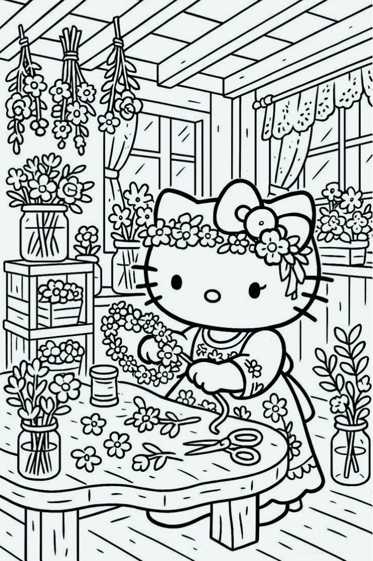 Kitty và bạn bè Kitty cùng bạn bè trong hình hello kitty to mau
