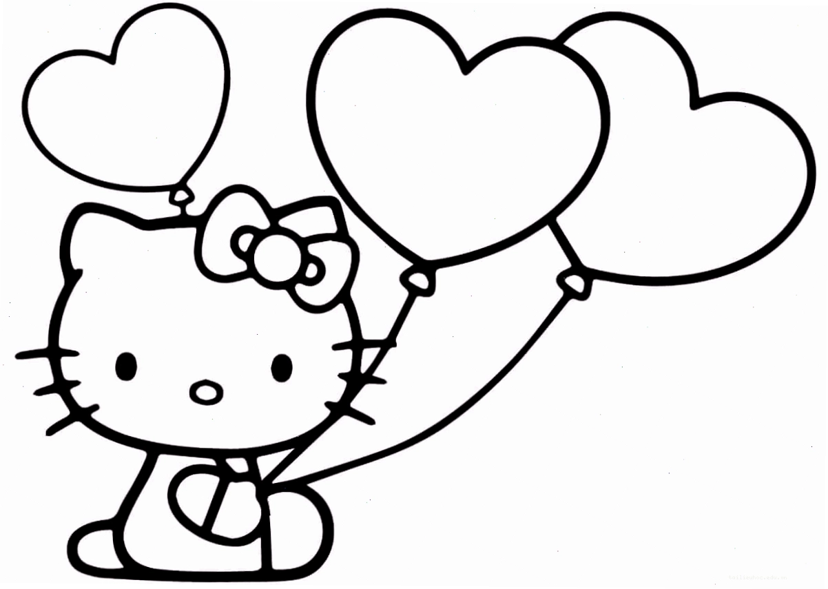 Kitty học bài Kitty ngồi bên bàn học trong hình hello kitty to màu
