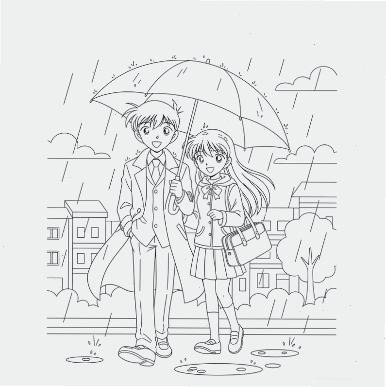 kudo shinichi tranh tô màu conan dễ tải