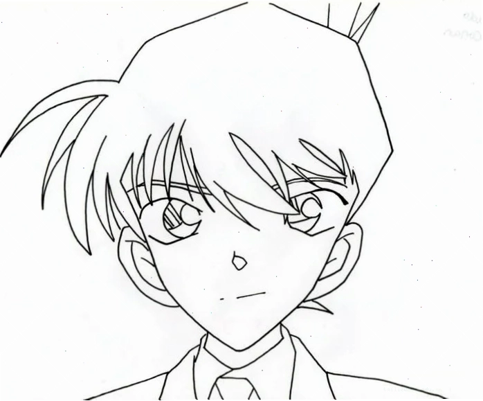 kudo shinichi tranh tô màu conan hoạt hình