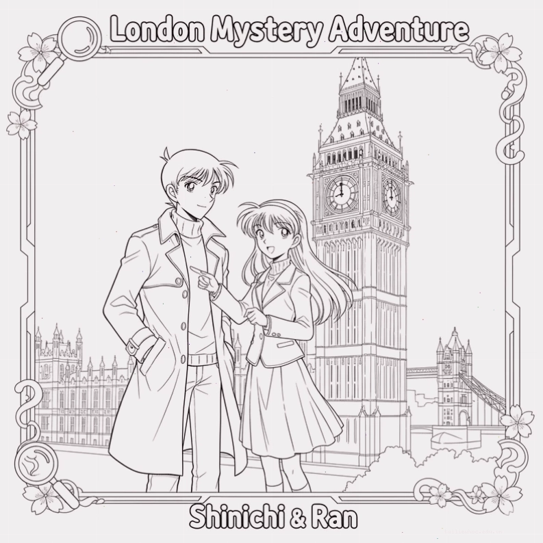 kudo shinichi tranh tô màu conan sắc nét