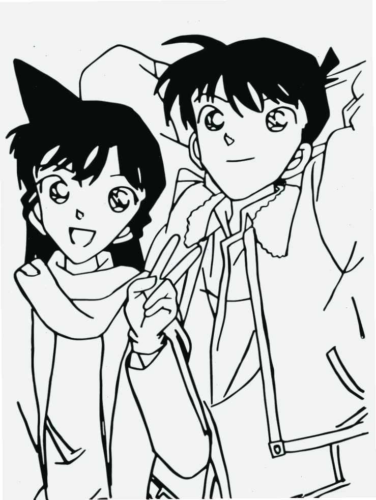 kudo shinichi tranh tô màu conan sắc nét dành cho trẻ em