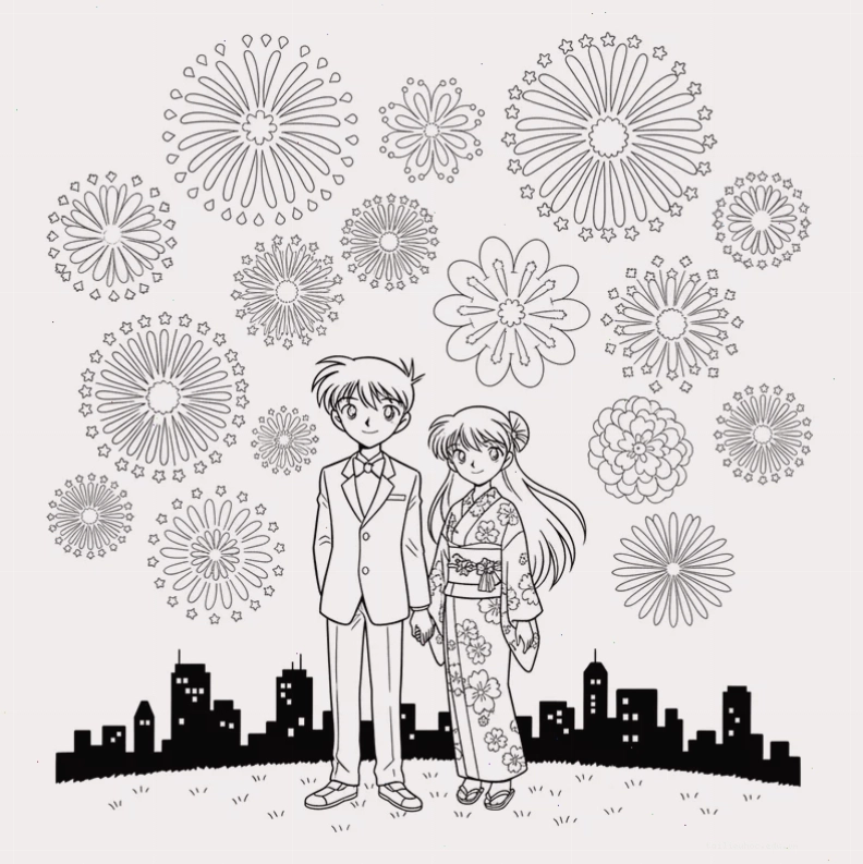kudo shinichi tranh tô màu conan vui nhộn