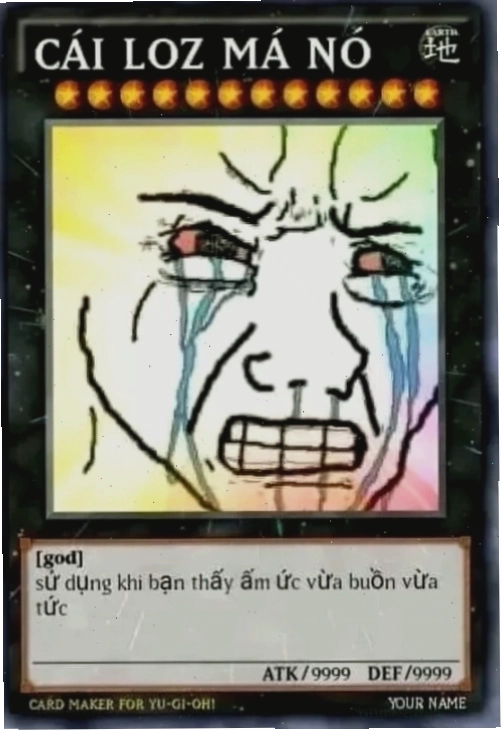 Meme độc đáo lá bài yugioh meme với dòng chữ bá đạo