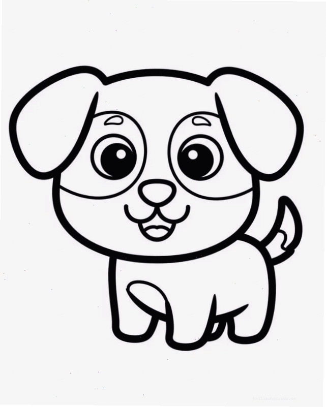 Chó chibi đáng yêu Mẫu con chó tô màu phong cách chibi