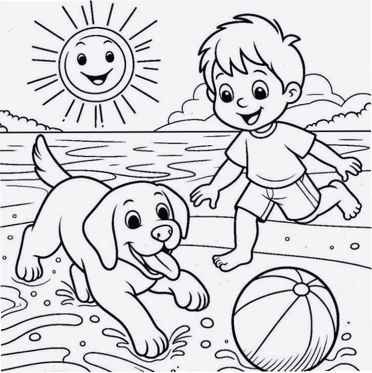 Chó tai dài đáng yêu Mẫu con chó tô màu với tai dài