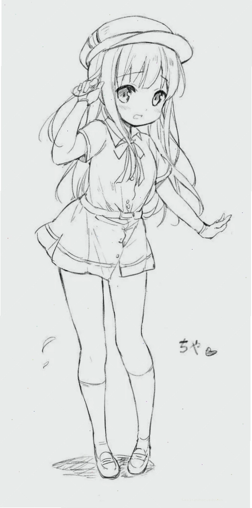 Anime chibi dễ thương Mẫu hình tô màu anime girl dễ thương