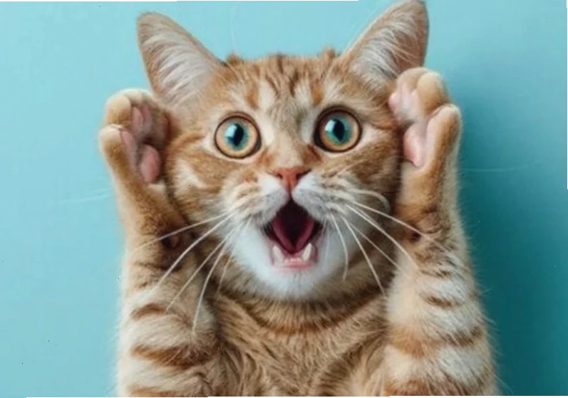 Mèo hoạt hình ngạc nhiên meme mèo ngạc nhiên phong cách hoạt hình